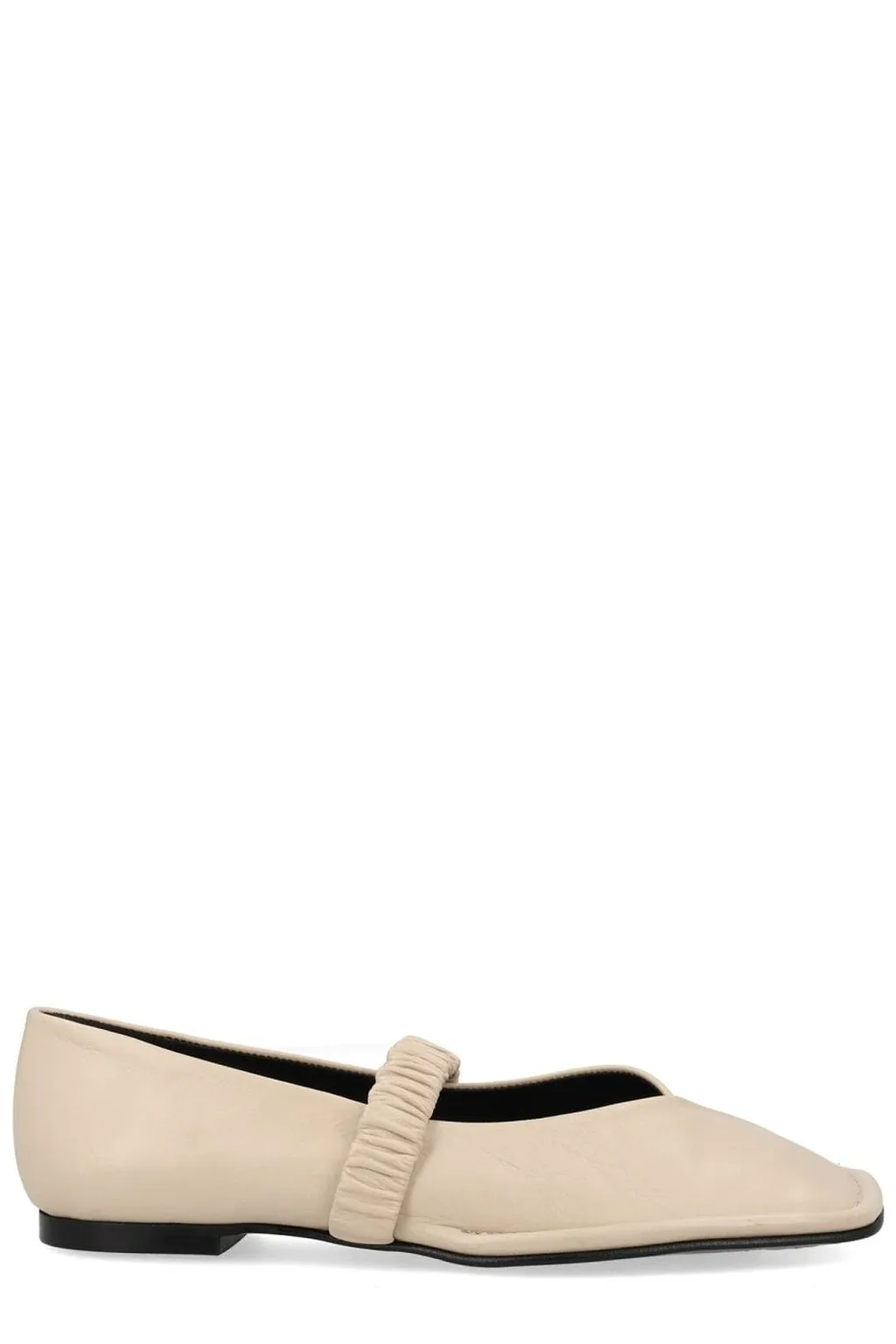Alohas Square-Toe Gathered Strap Flats