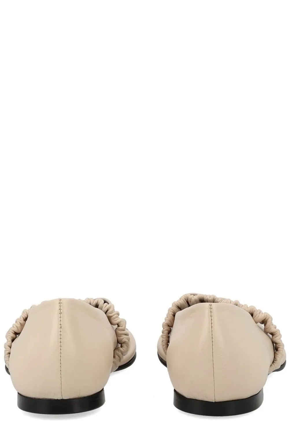 Alohas Square-Toe Gathered Strap Flats