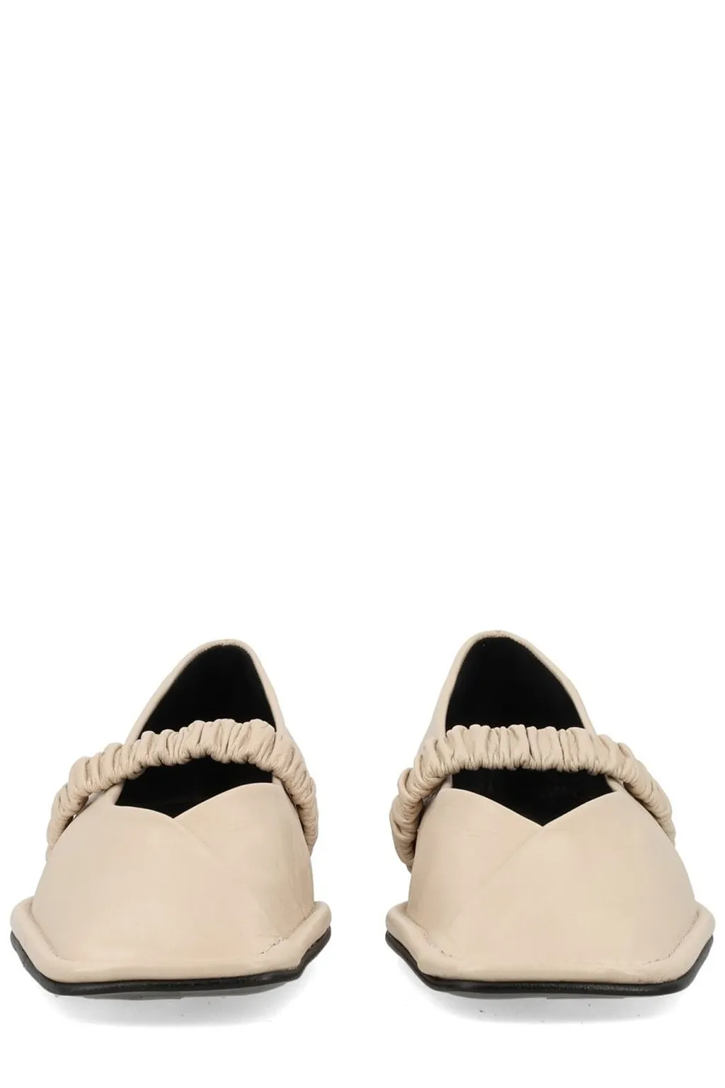 Alohas Square-Toe Gathered Strap Flats