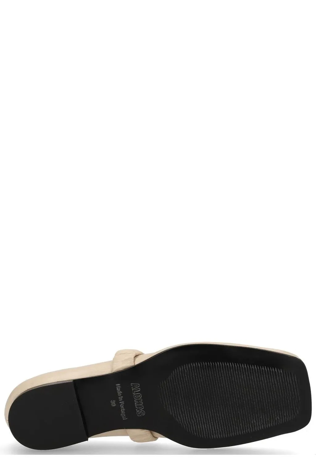 Alohas Square-Toe Gathered Strap Flats