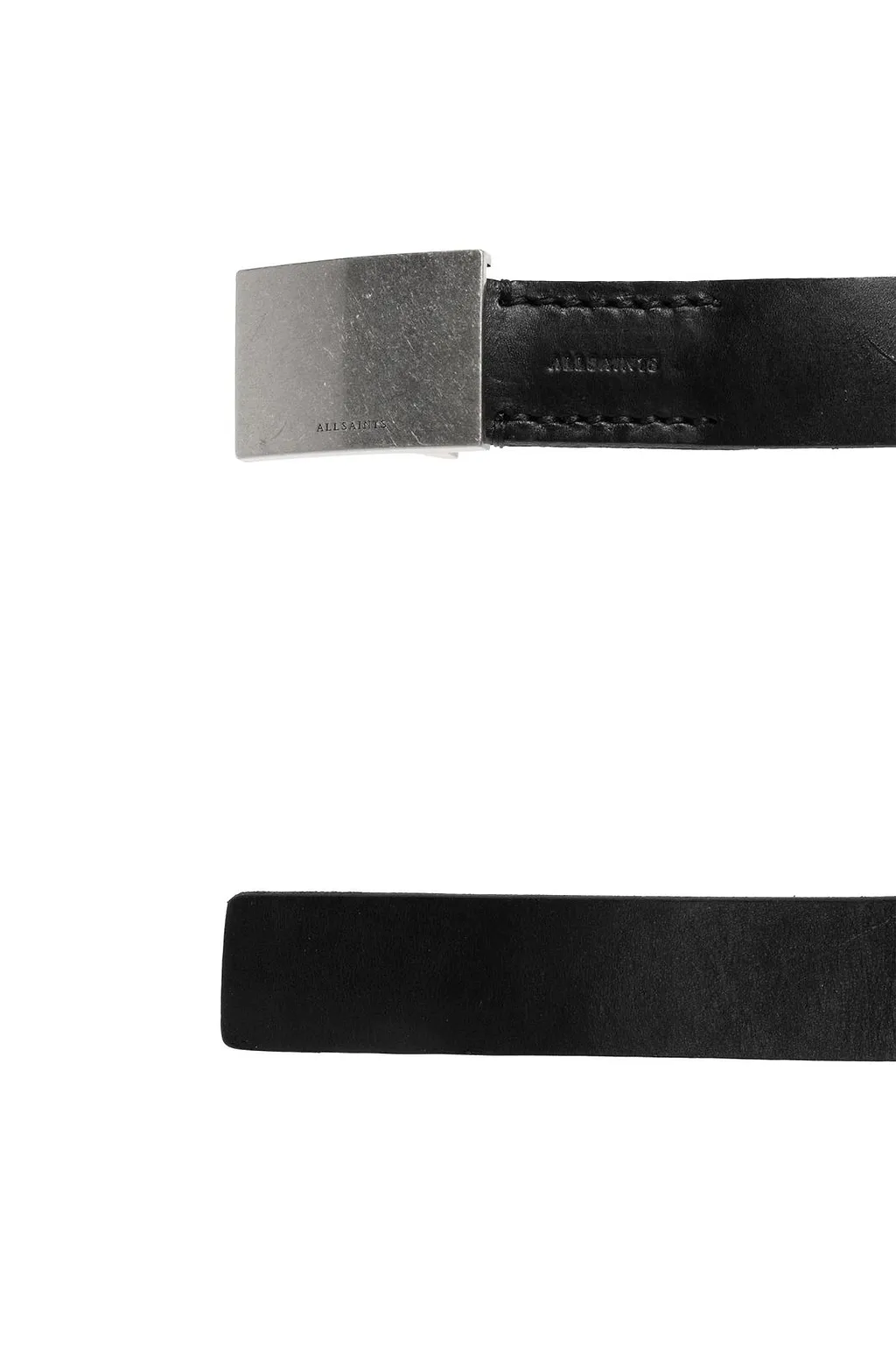 Allsaints Rectangular Buckle Leather Belt