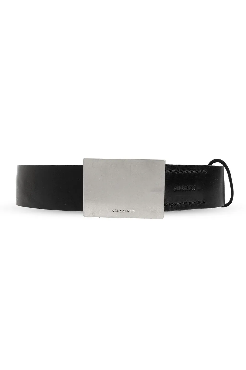 Allsaints Rectangular Buckle Leather Belt