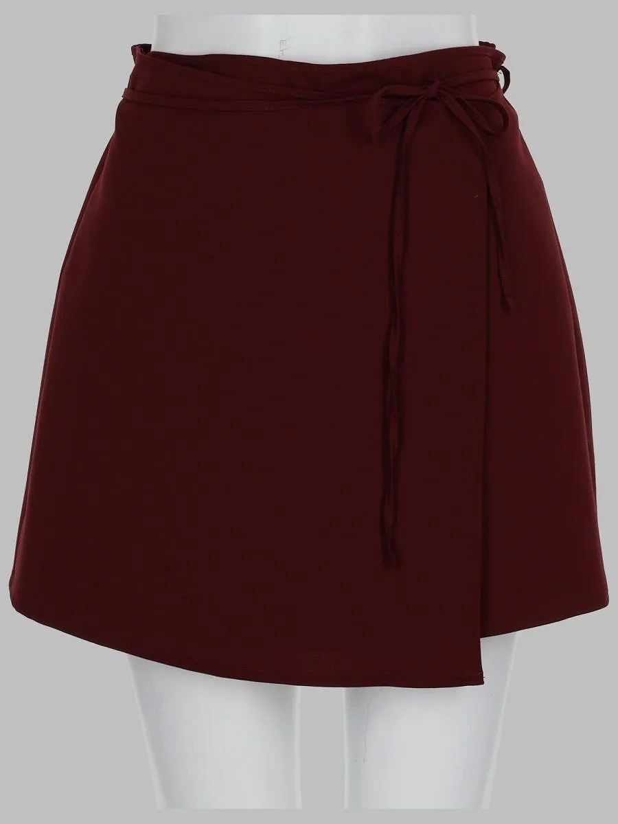Alysi Tie-Waist Wrap Mini Skirt