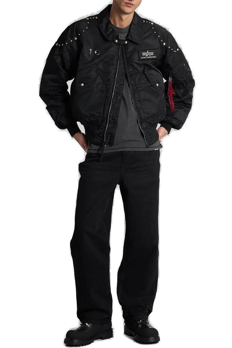 Alpha Industries Logo Patch Bomber Jacket