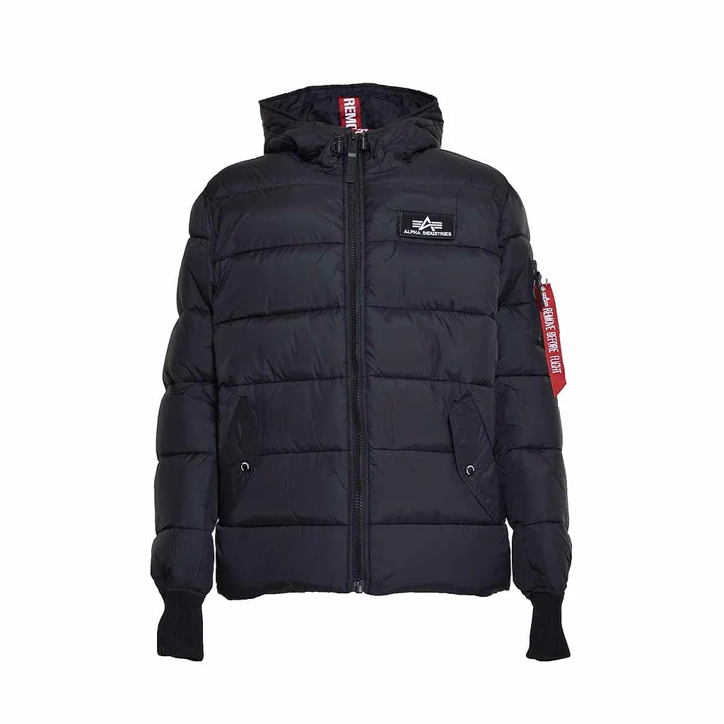 Alpha Industries Logo-Patch Hooded Padded Jacket