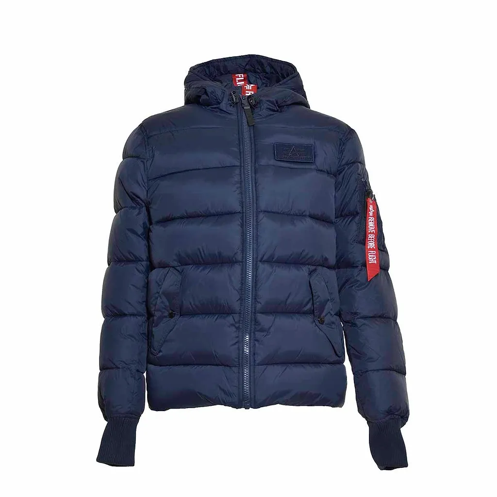 Alpha Industries Logo-Patch Hooded Padded Jacket