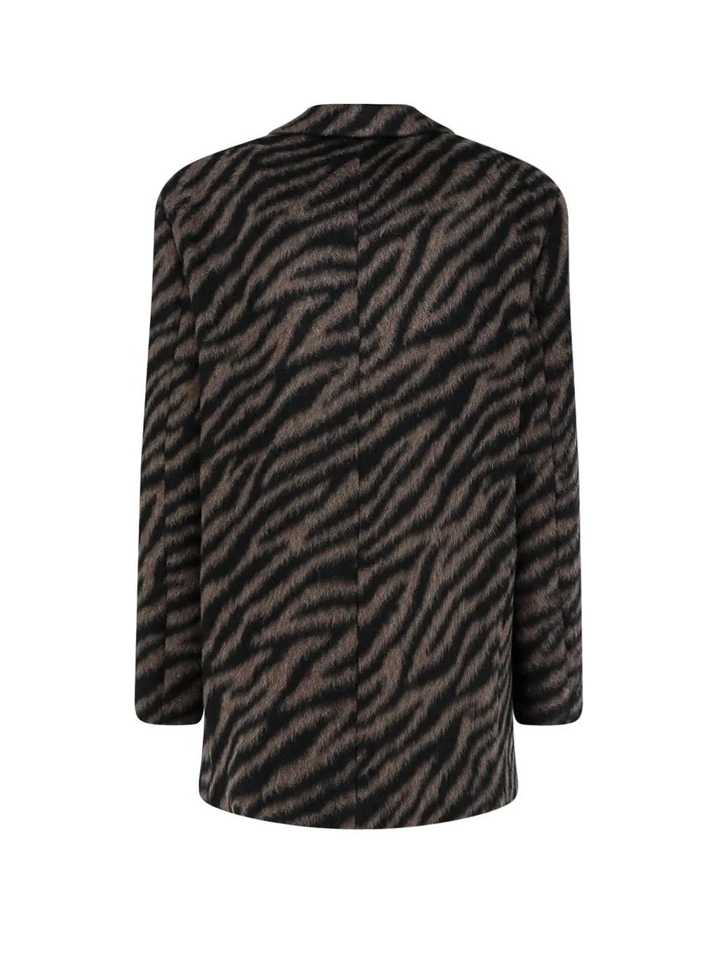 Alysi Zebra Printed Single-Breasted Coat