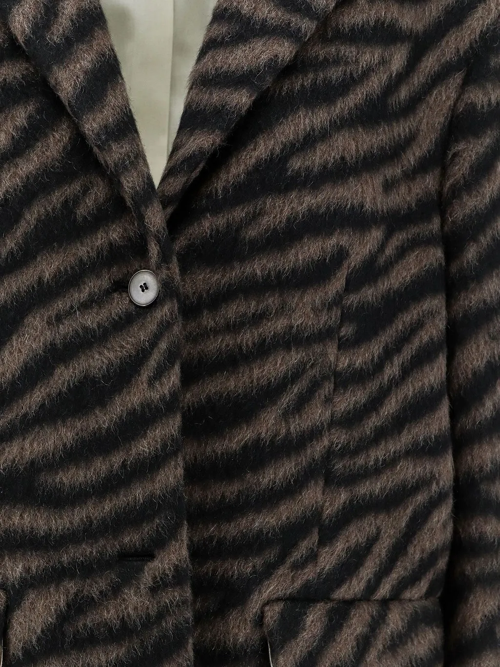 Alysi Zebra Printed Single-Breasted Coat