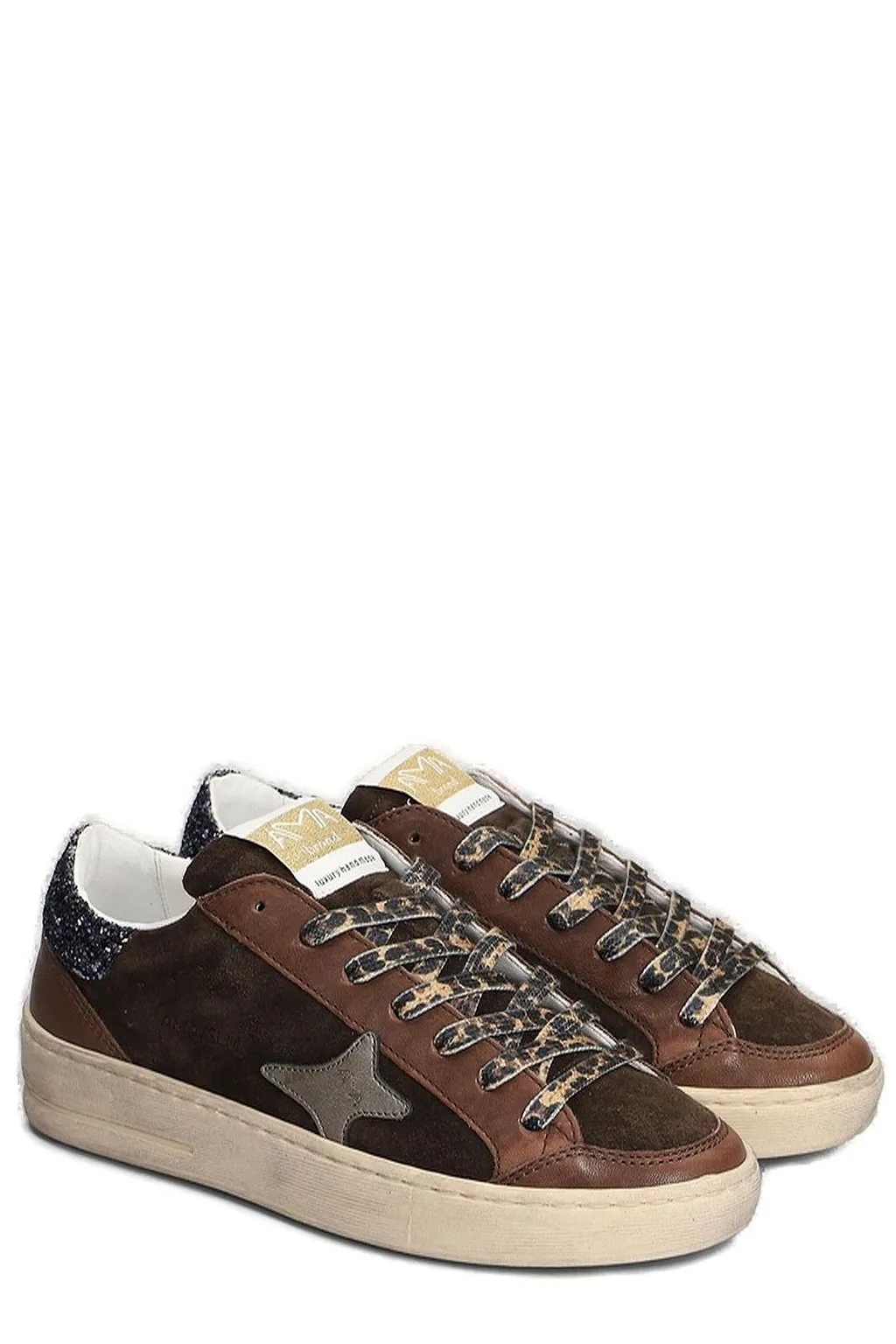 Ama Brand Embellished Lace-Up Sneakers