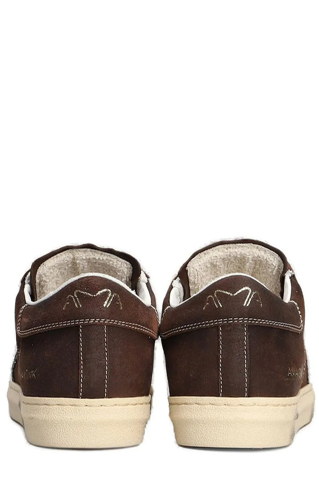 Ama Brand Glitter-Star Lace-Up Sneakers