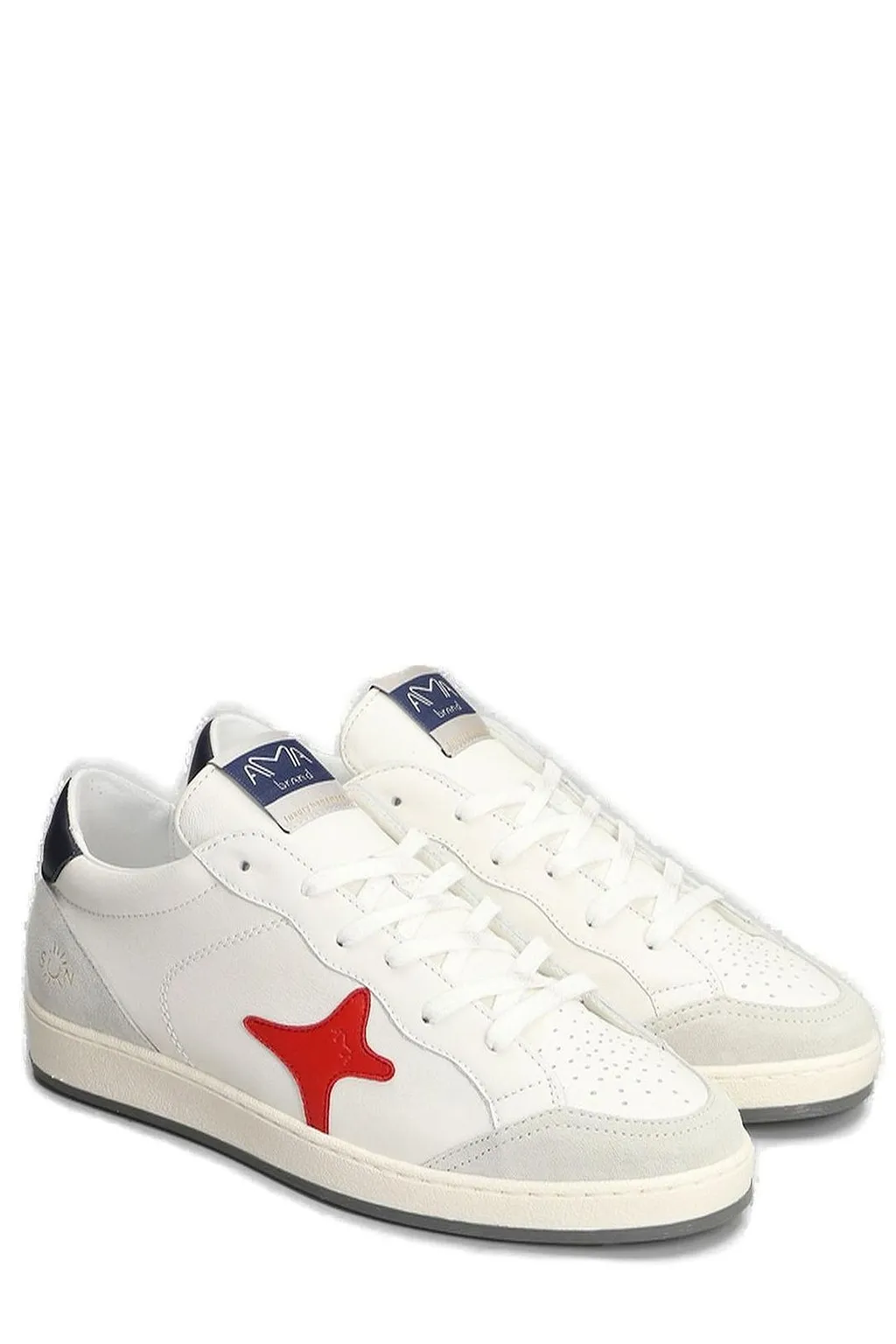 Ama Brand Star-Patch Perforated Sneakers
