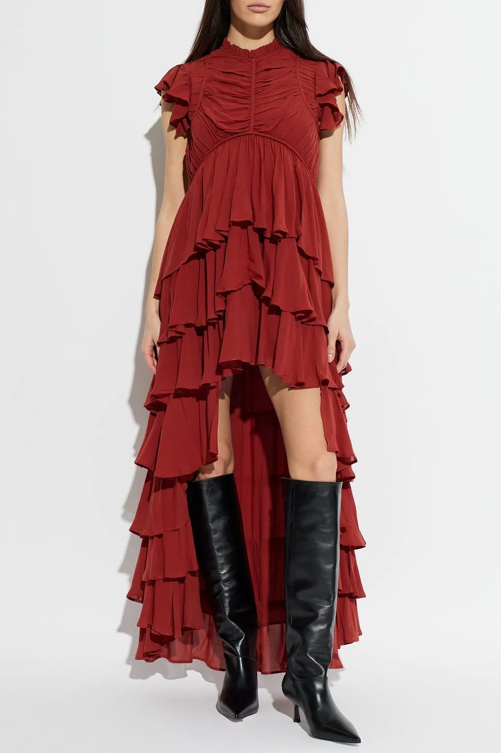 Allsaints Shaela Ruffled High-Low Dress
