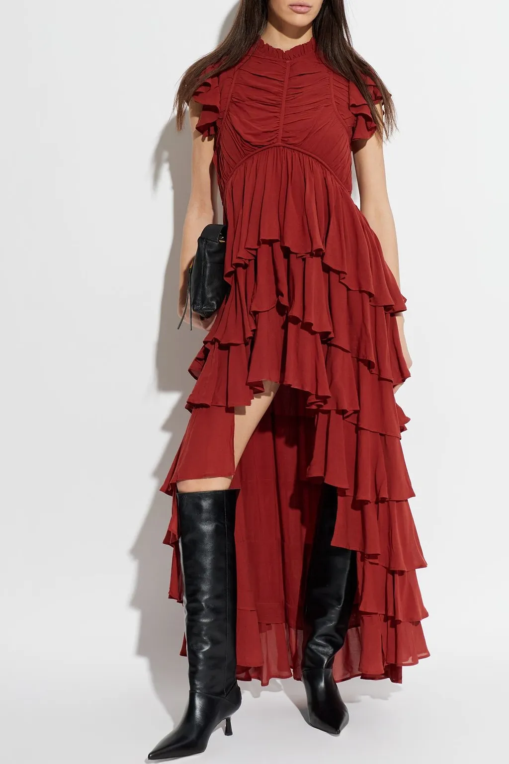 Allsaints Shaela Ruffled High-Low Dress
