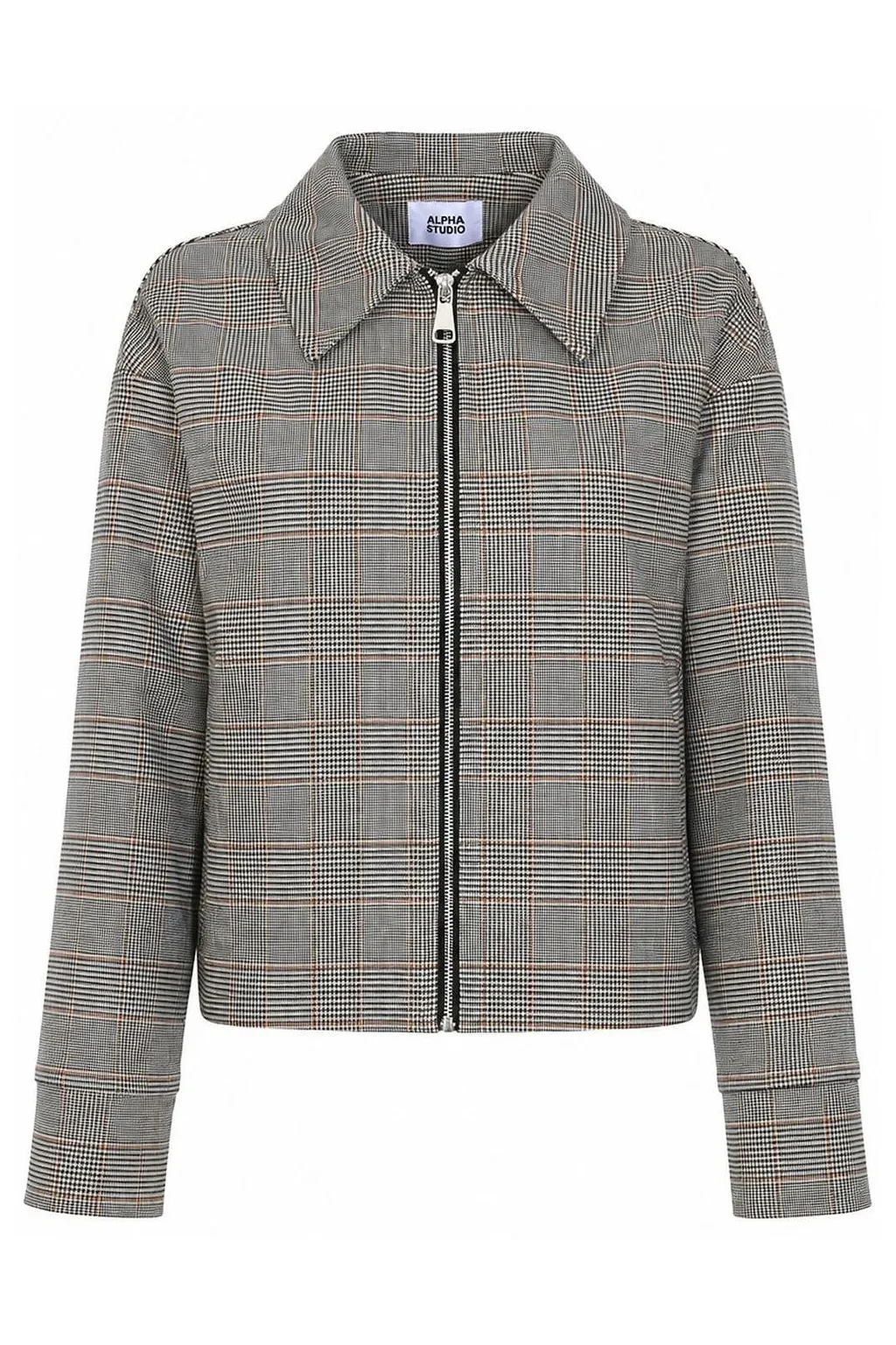 Alpha Studio Checked Zip-Up Jacket