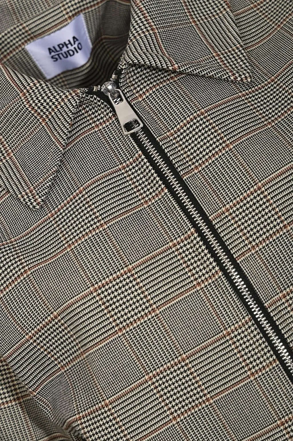 Alpha Studio Checked Zip-Up Jacket