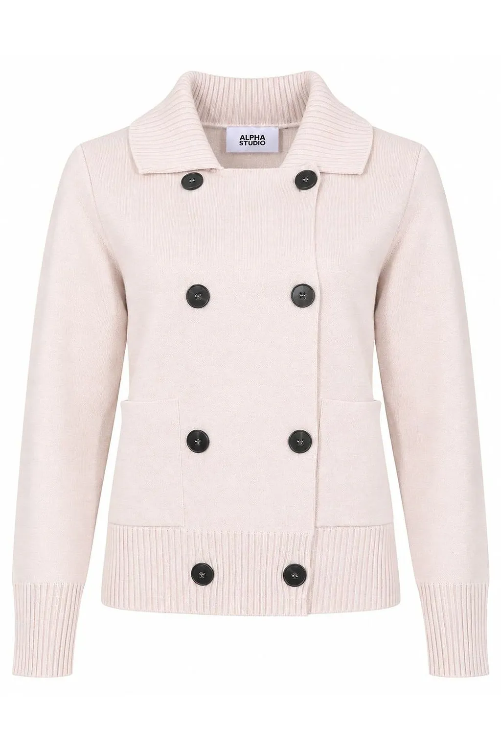 Alpha Studio Double-Breasted Knitted Jacket