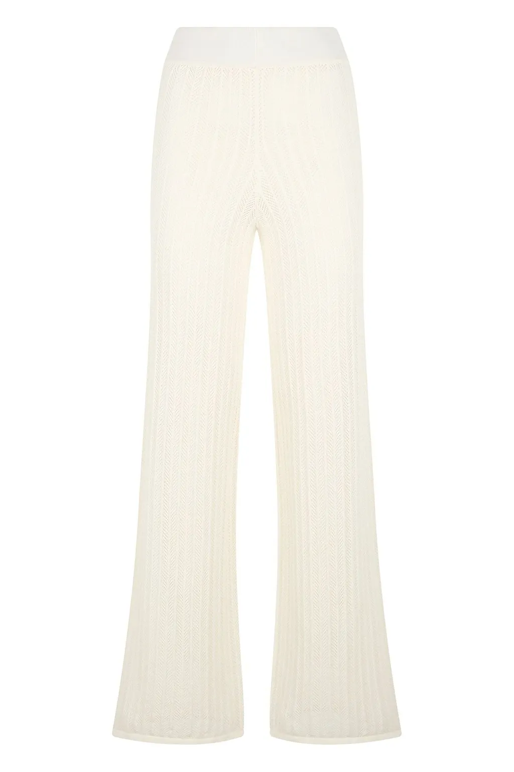 Alpha Studio Mesh Knit Flared Knitted Trousers