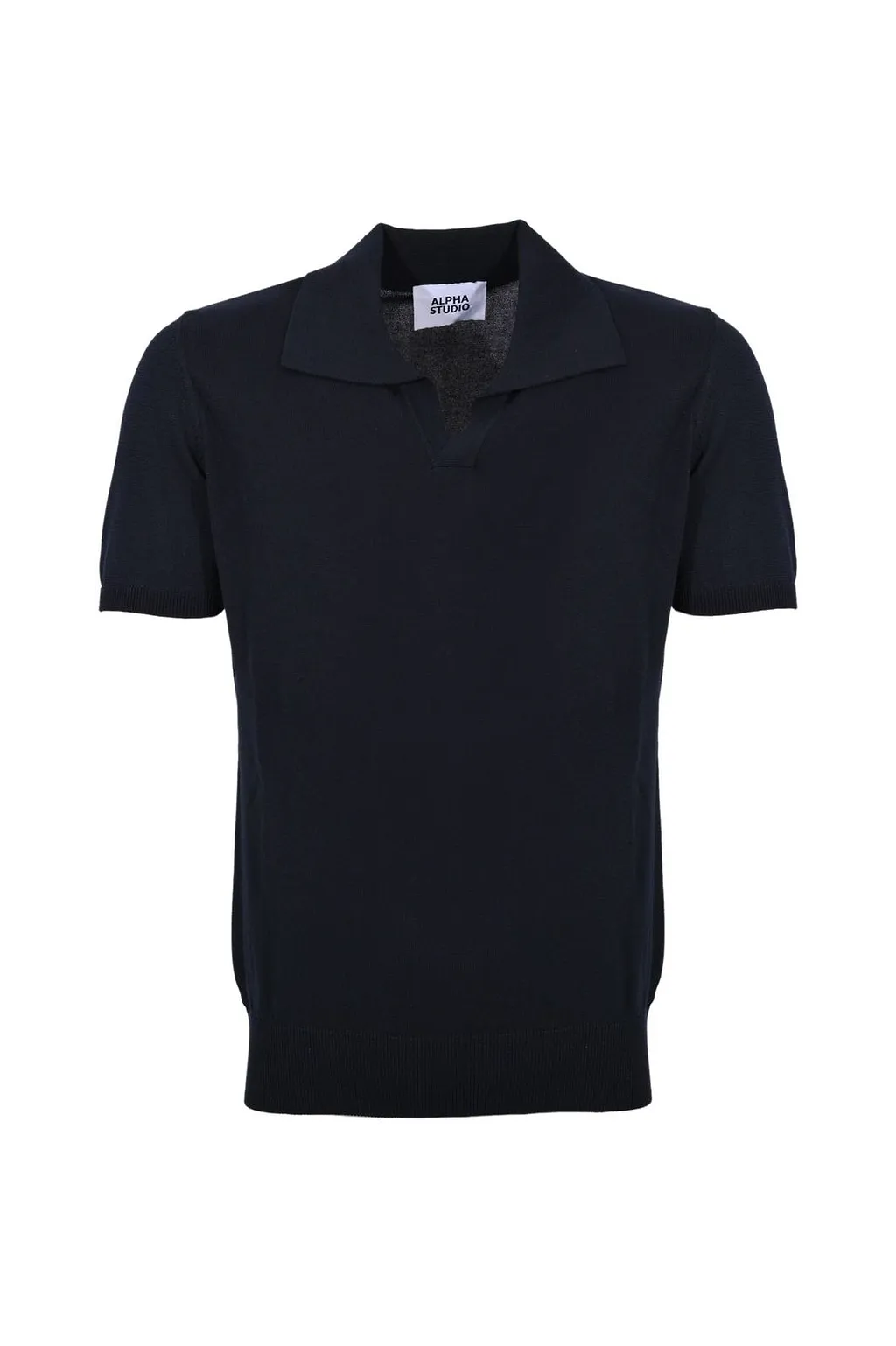 Alpha Studio Open Collar Polo Shirt