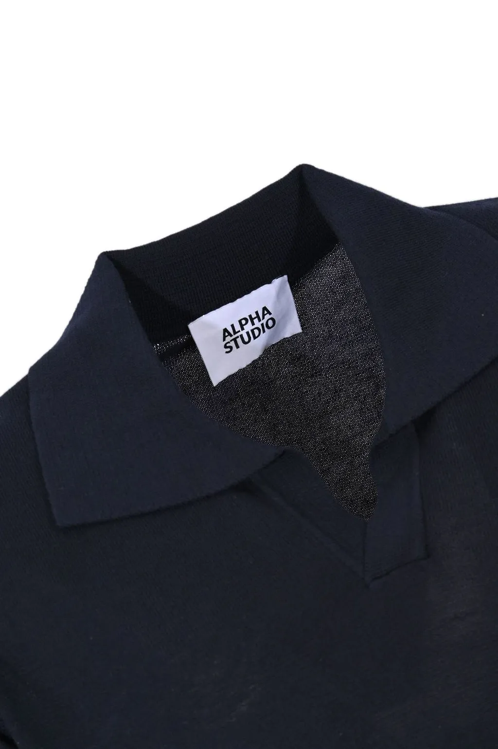Alpha Studio Open Collar Polo Shirt