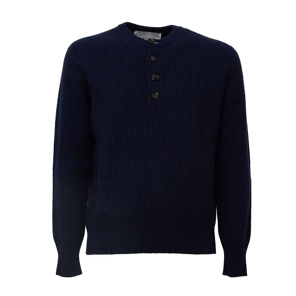 Amaranto Serafino Ribbed Henley Sweater