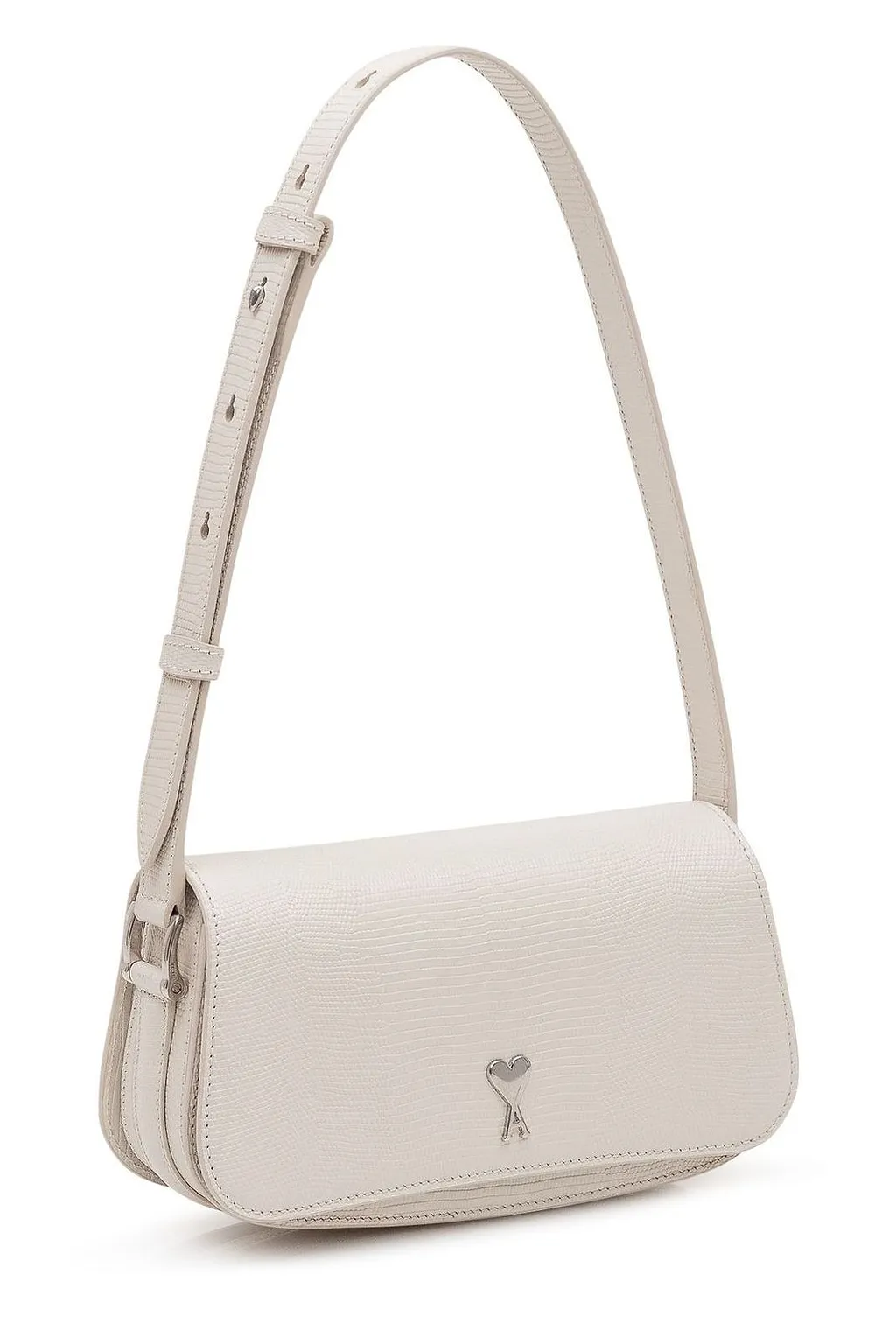 Ami Lizard Embossed Paris Paris Shoulder Bag