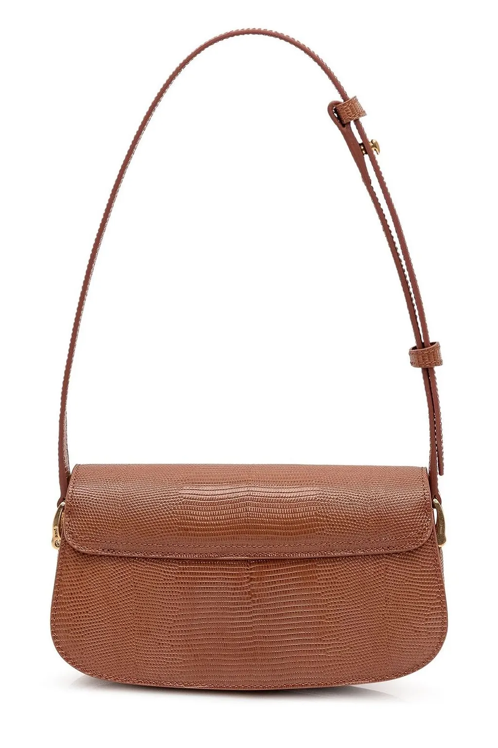 Ami Lizard Embossed Paris Paris Shoulder Bag