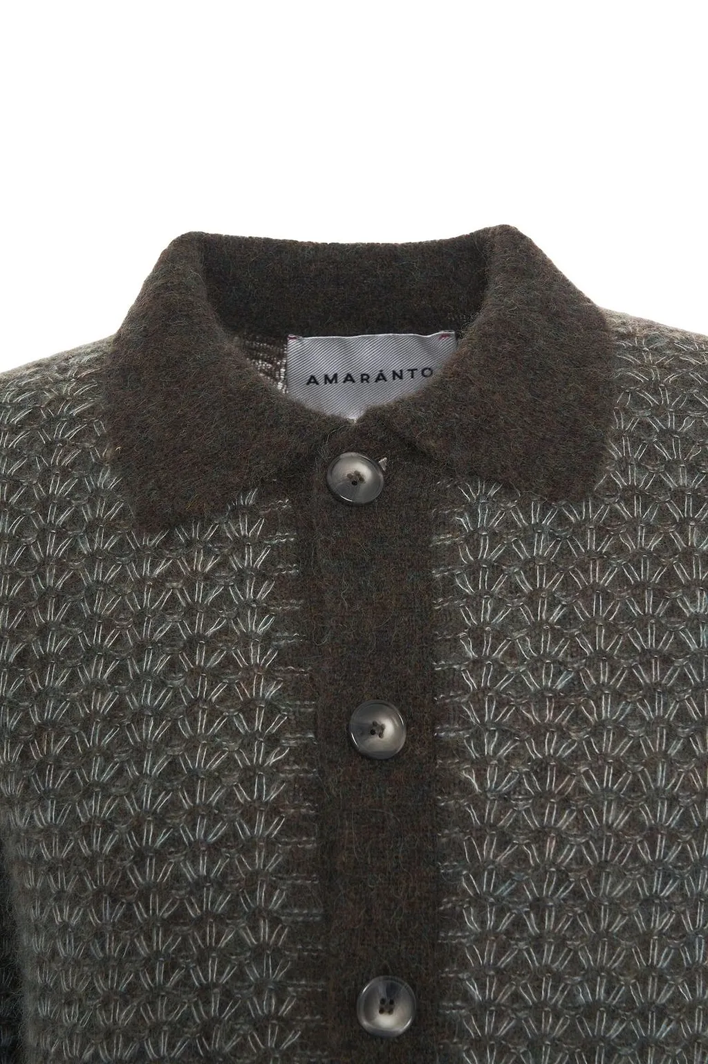 Amaranto Striking Knit Buttoned Cardigan