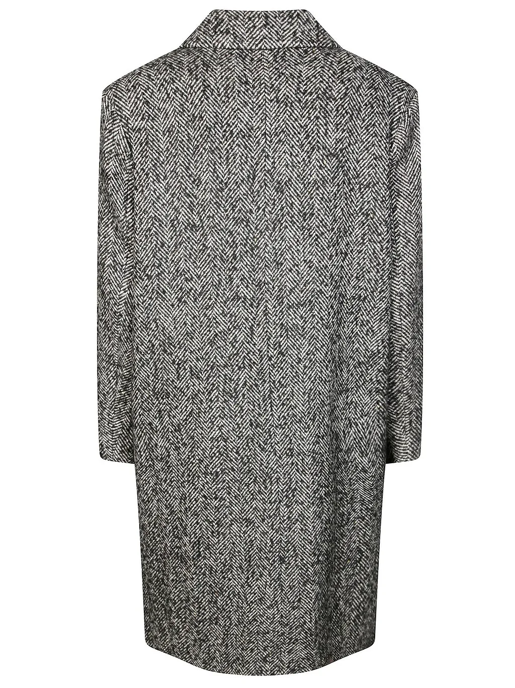 Amaranto Single-Breasted Herringbone Coat