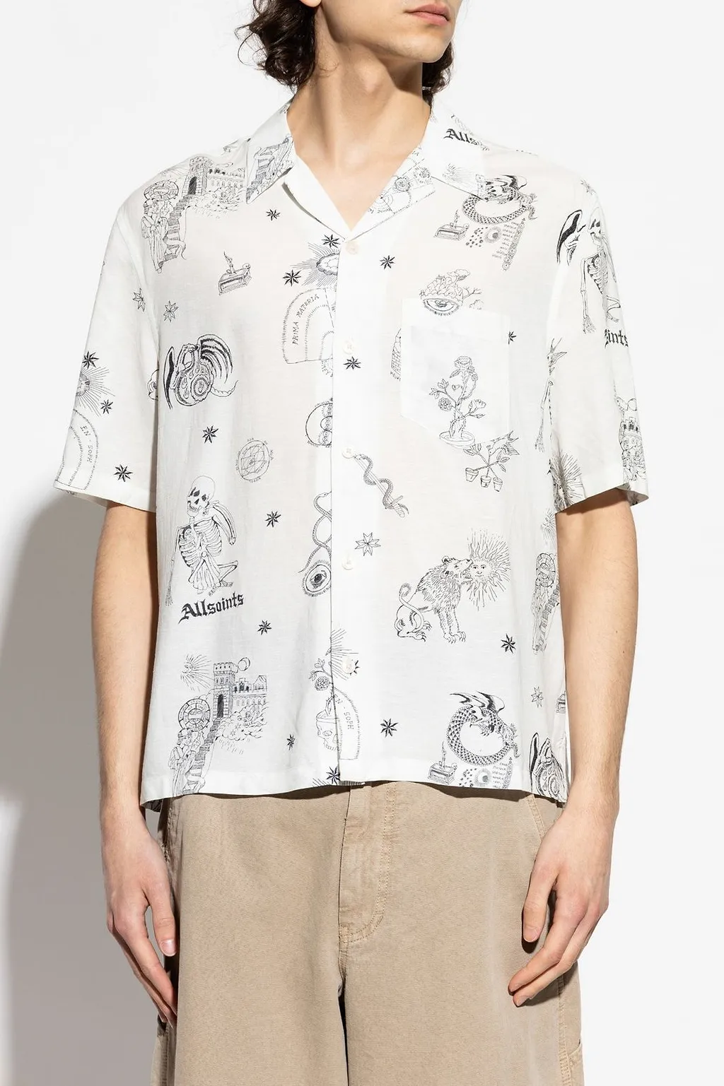 Allsaints Terra Printed Short-Sleeve Shirt