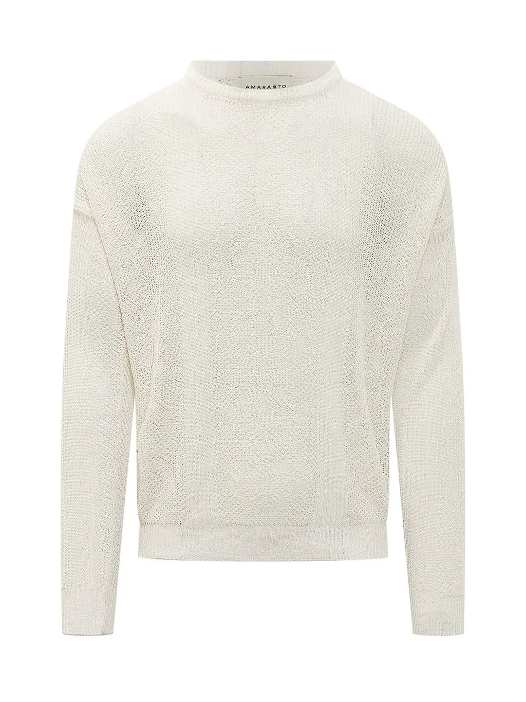 Amaranto Textured Crew Neck Knitted Sweater