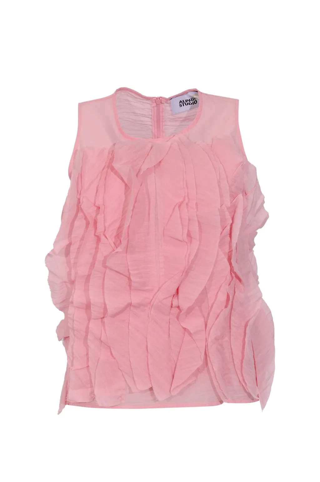 Alpha Studio Ruffled Sleeveless Top