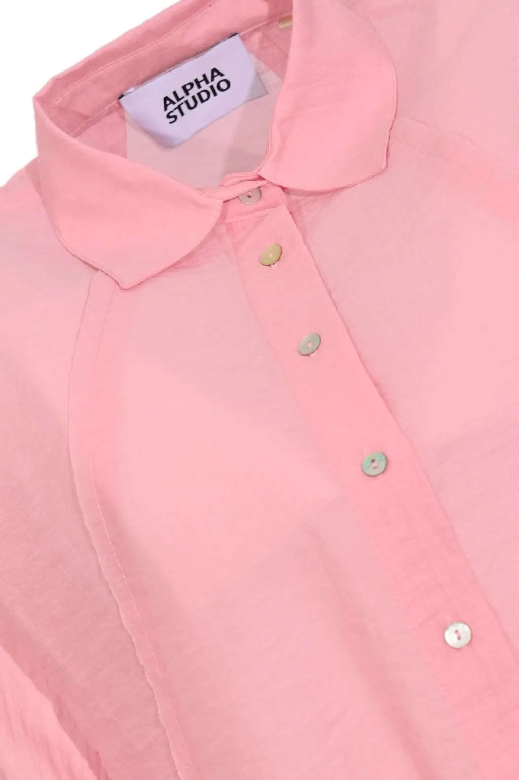 Alpha Studio Sheer Button-Up Shirt