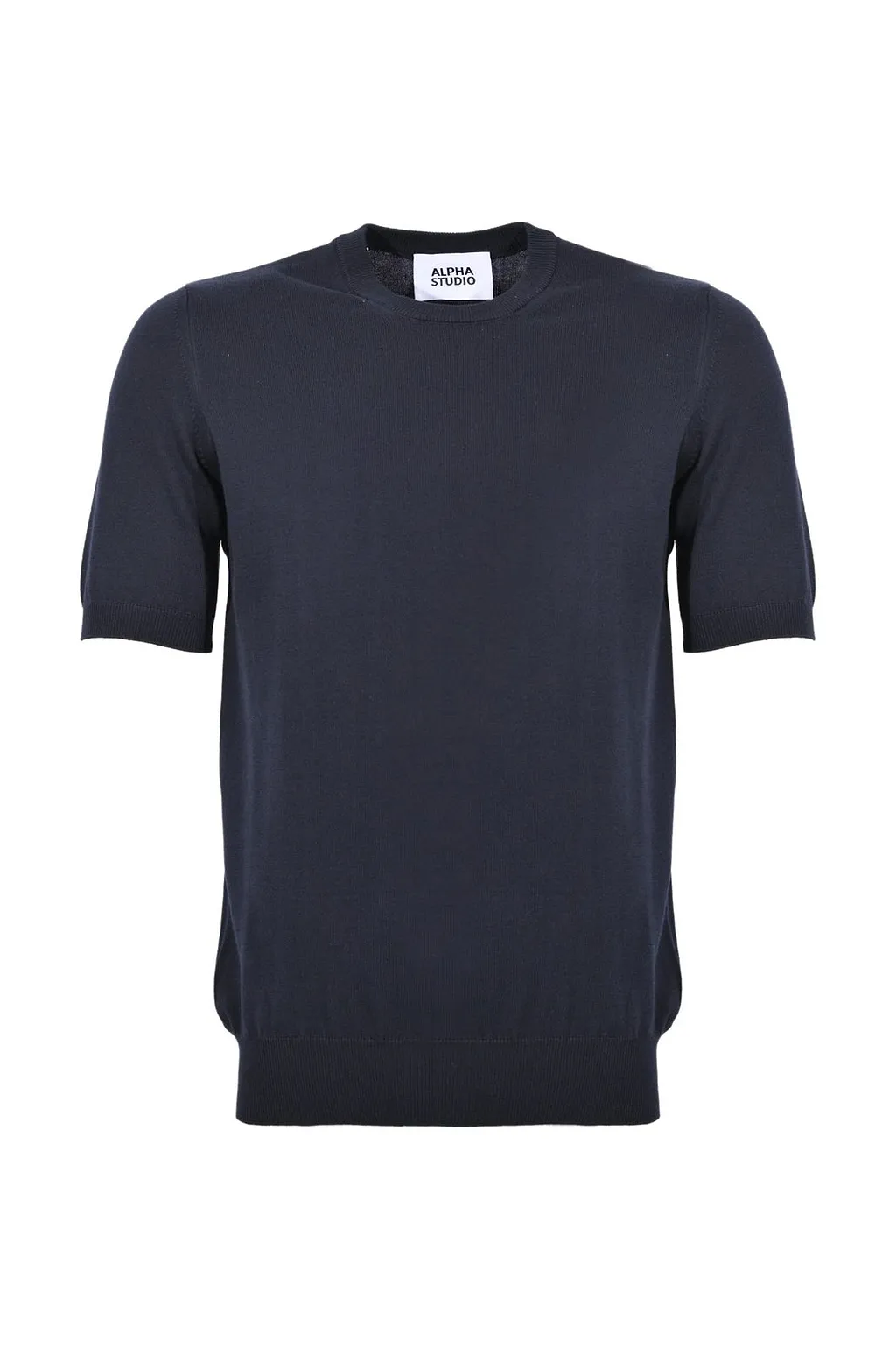 Alpha Studio Short-Sleeve Knitted Sweater
