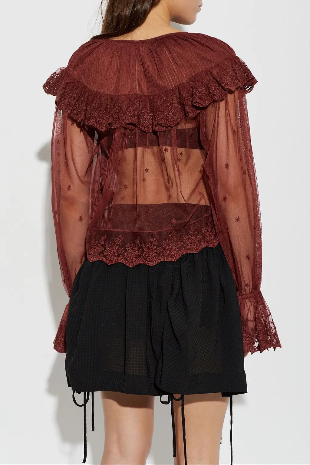 Allsaints Trixie Sheer Ruffled Top