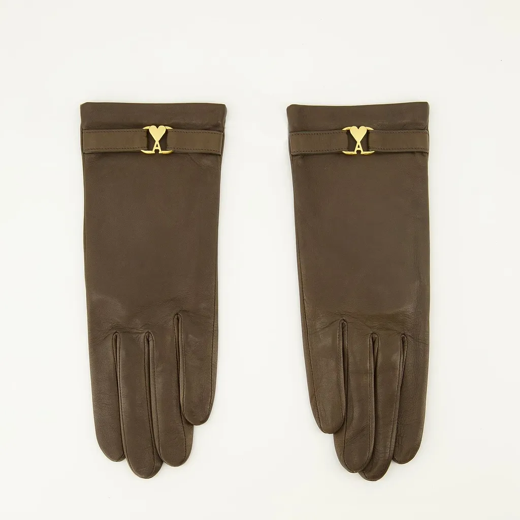 Ami Logo Strap Gloves