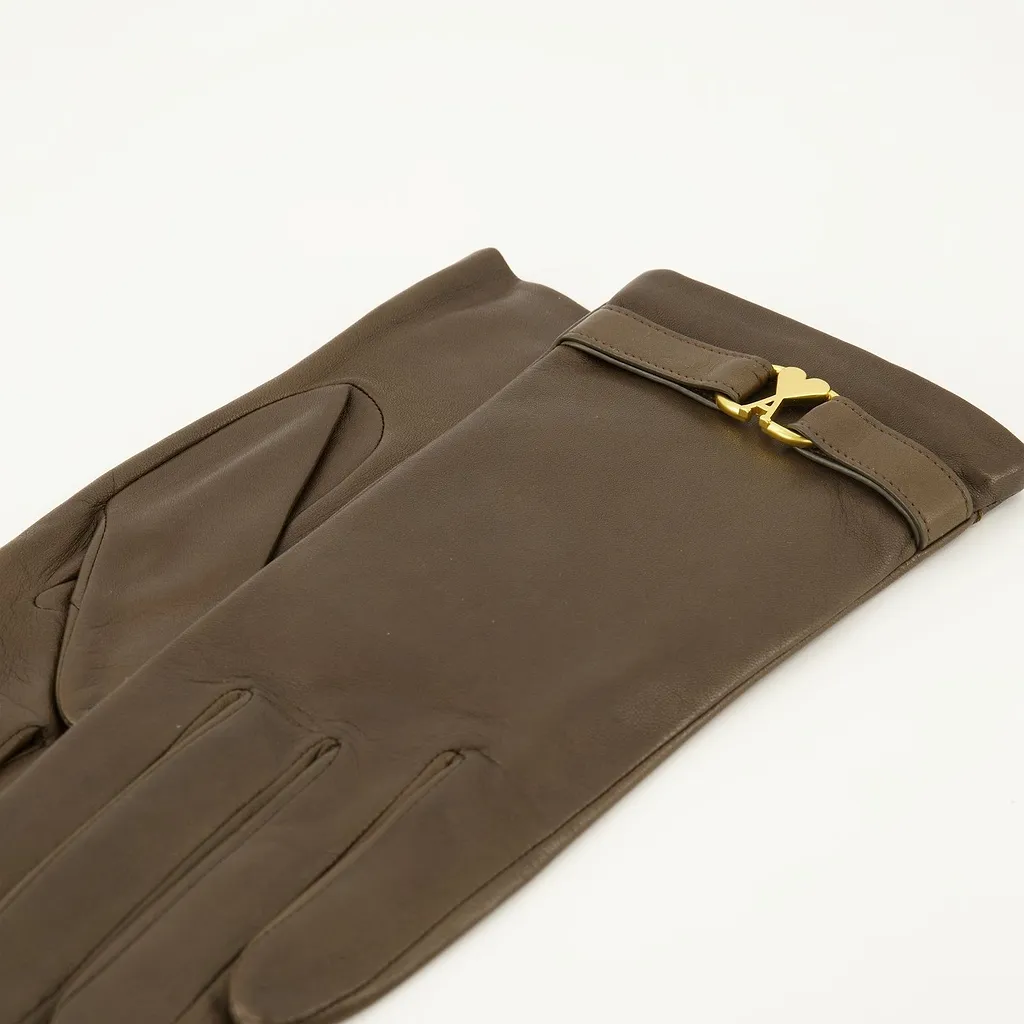 Ami Logo Strap Gloves