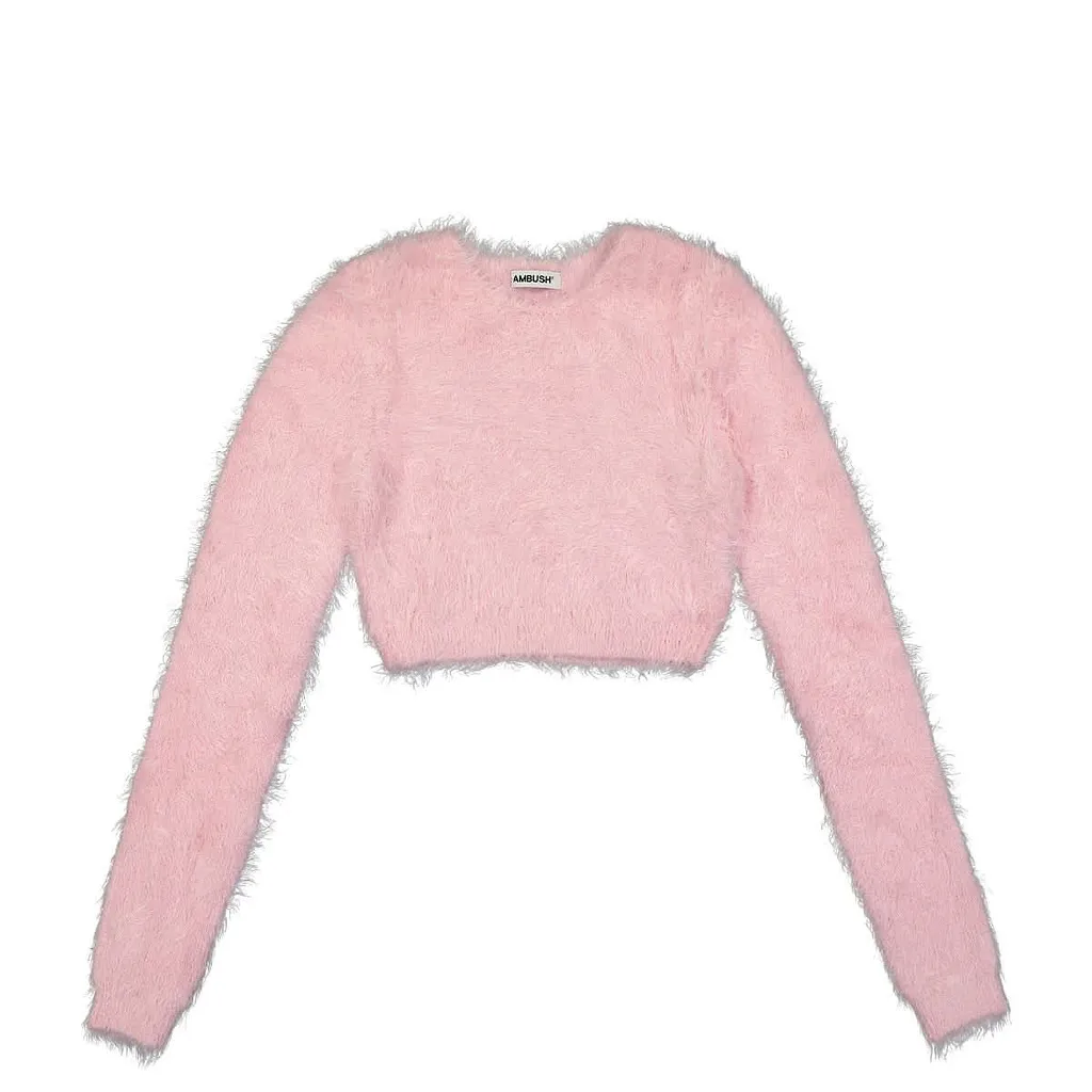 Ambush Cropped Crewneck Knitted Jumper