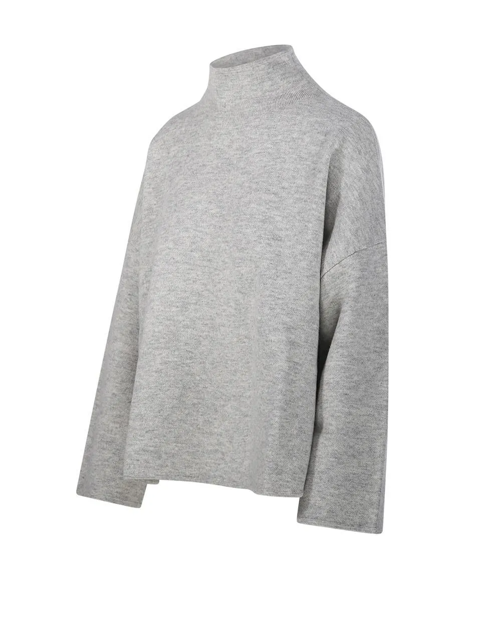 Allude Boxy Mock-Neck Knitted Sweater