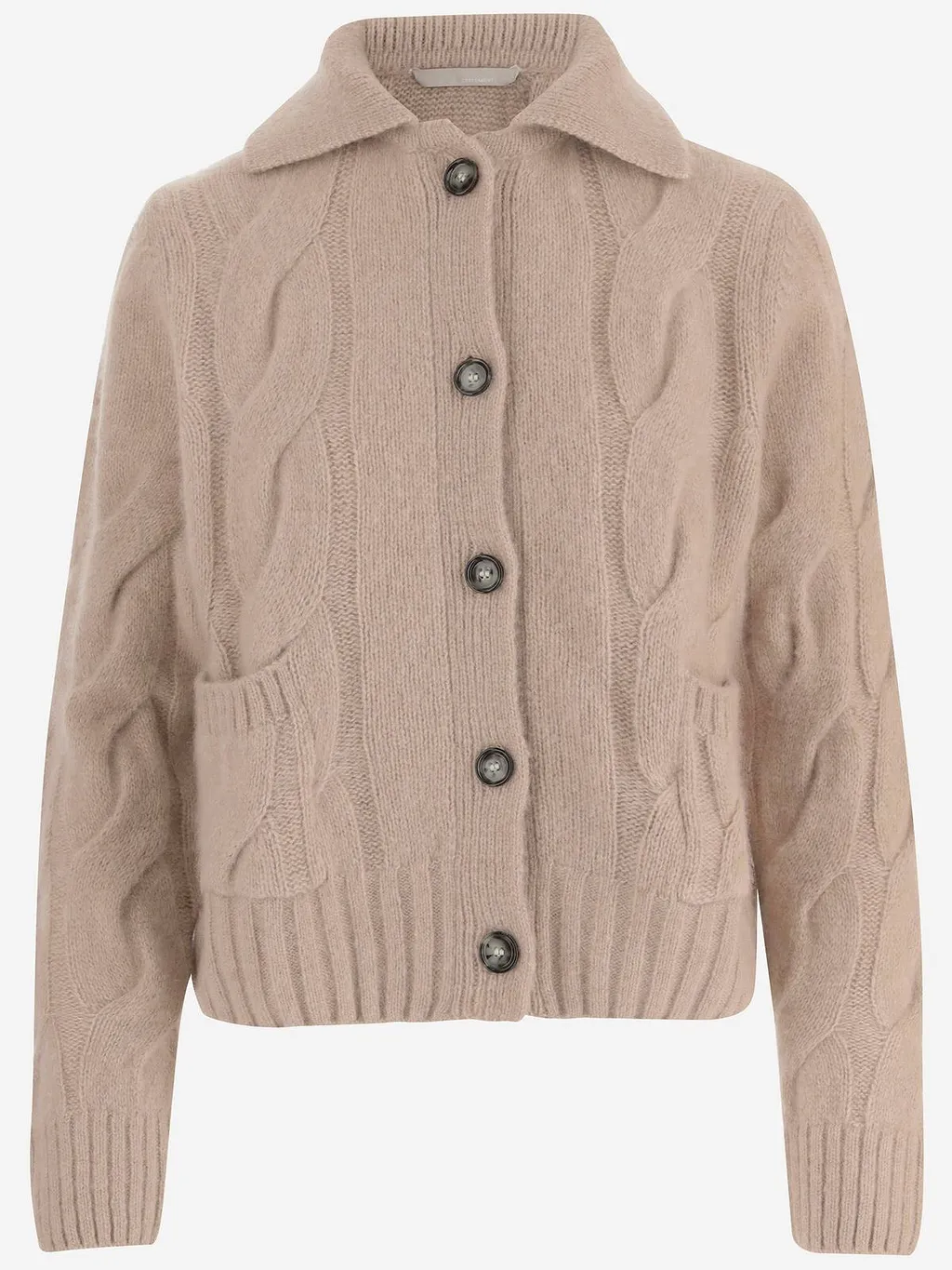 Allude Cable Knit Button Cardigan