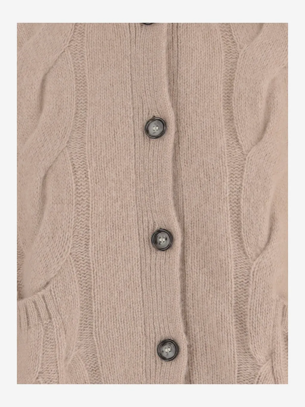 Allude Cable Knit Button Cardigan