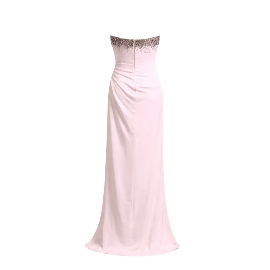 Amen Strapless Draped Gown