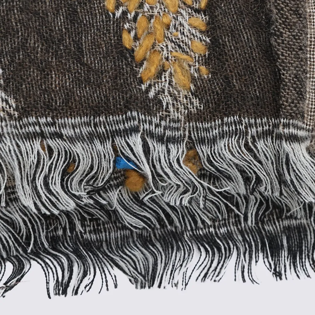 Altea Leaf Jacquard Fringed Scarf
