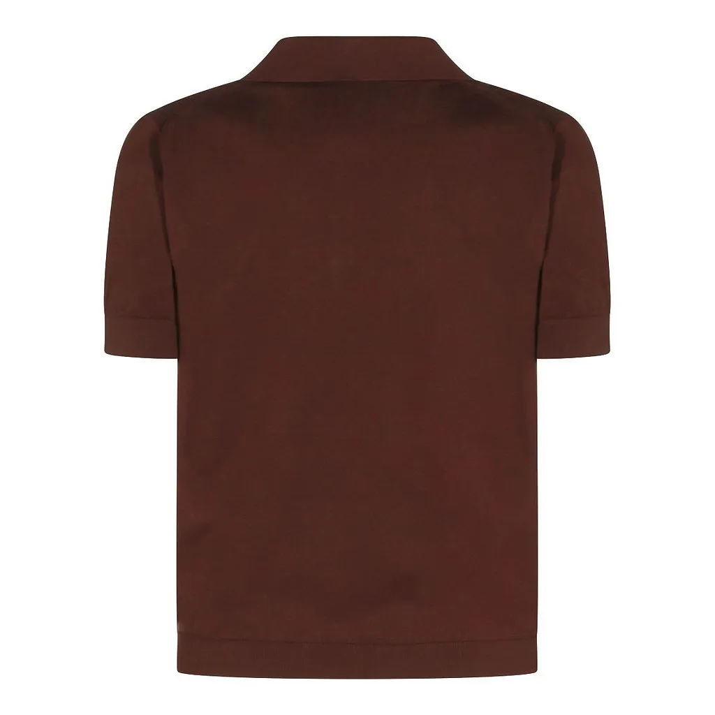 Altea Openwork Knit Polo Shirt
