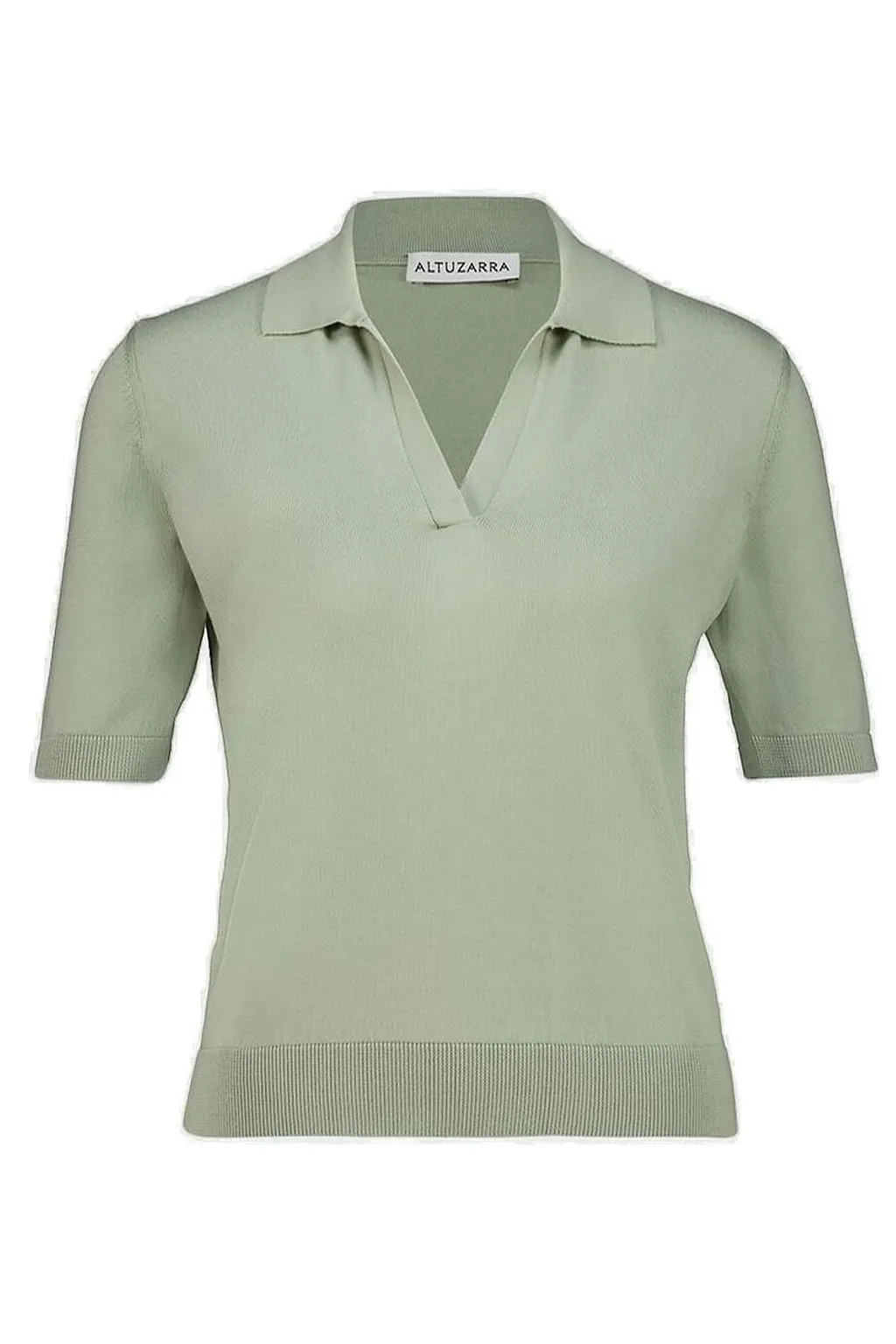 Altuzarra Clay V-Neck Short Sleeved Knitted Polo Top