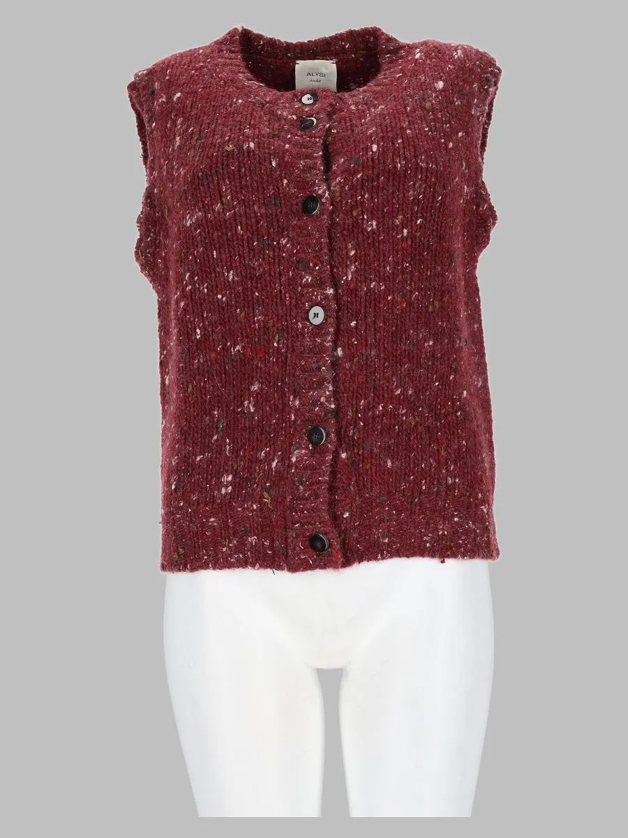 Alysi Buttoned Sleeveless Cardigan