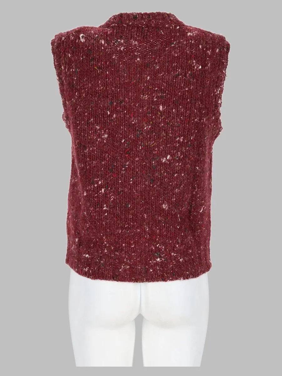 Alysi Buttoned Sleeveless Cardigan