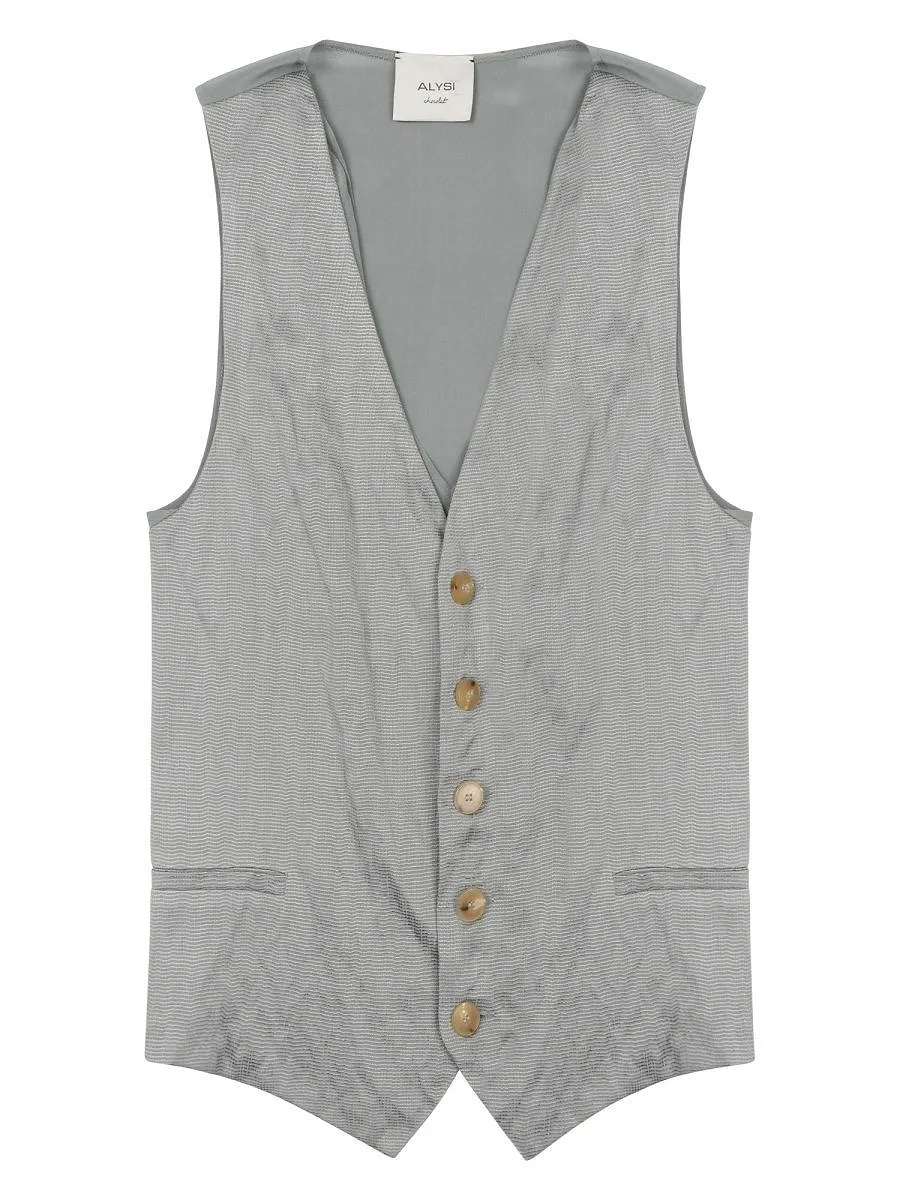 Alysi Buttoned Tailored Vest Top