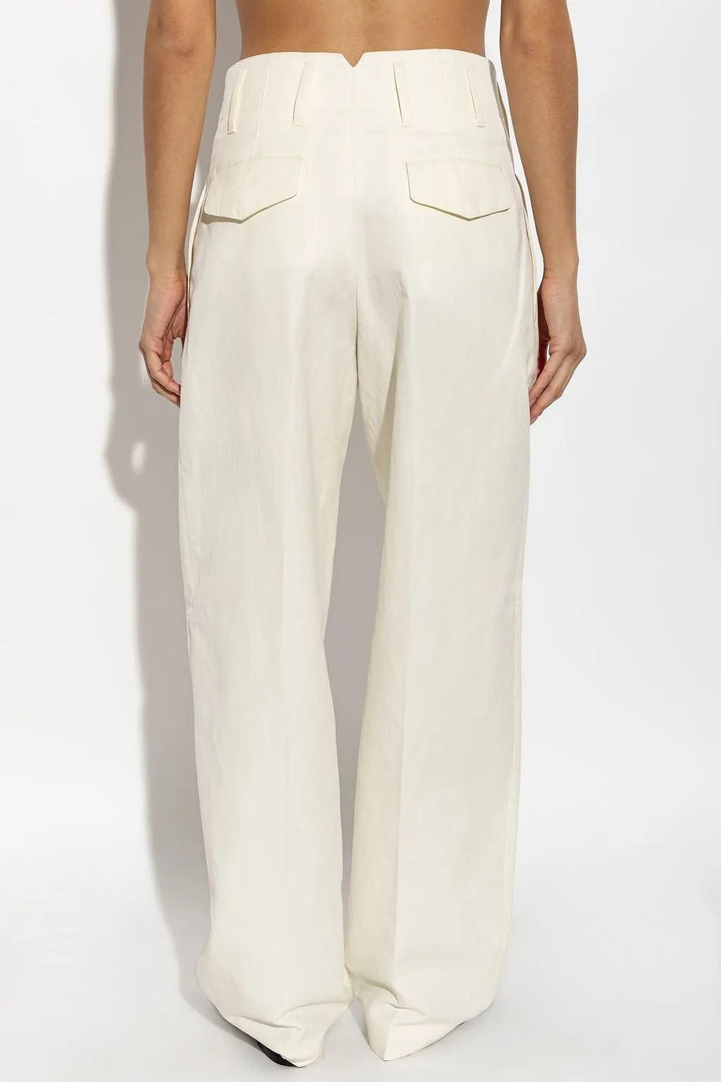 Ami Pleated Straight-Leg Pants