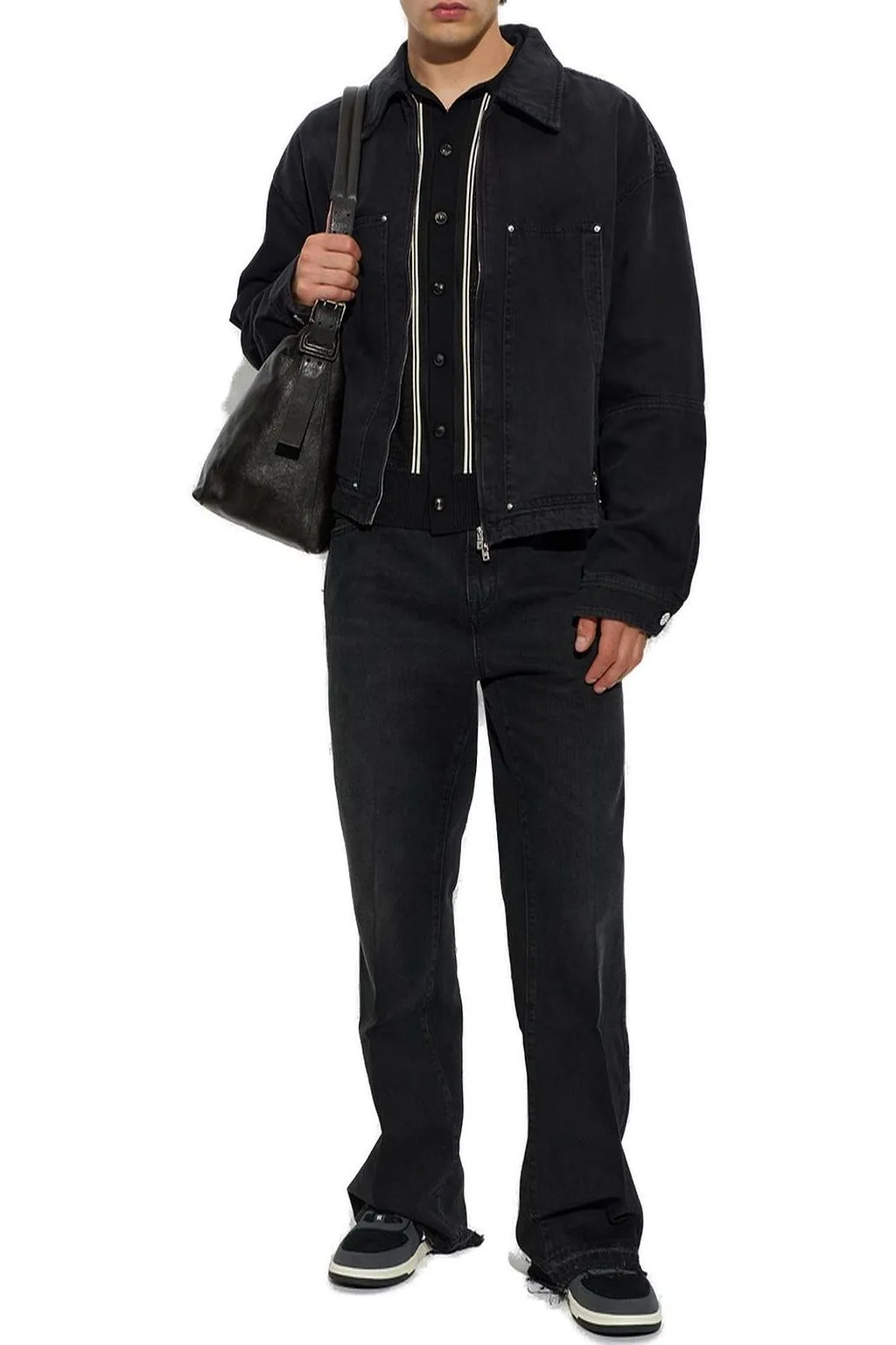 Amiri Boxy Zip-Front Denim Jacket