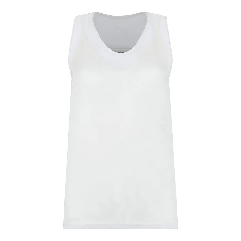 Ami Sheer Panel Sleeveless Top